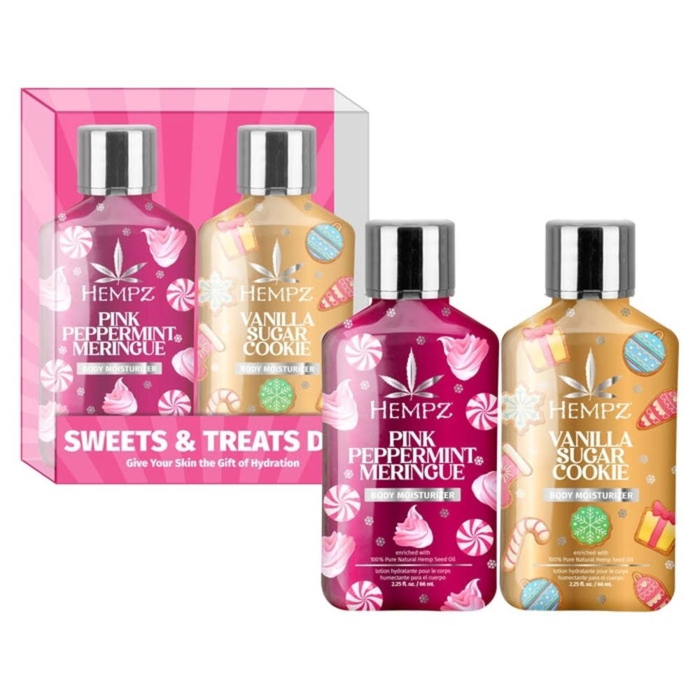 Hempz Pink Peppermint Meringue and Vanilla Sugar Cookie Body Moisturizer Duo